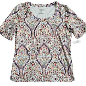 NWT Talbots Morocco Print Tee